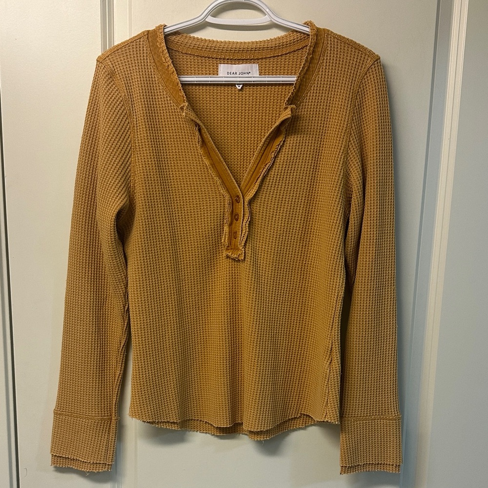 Dear John Honey Waffle Knit Long Sleeve Top